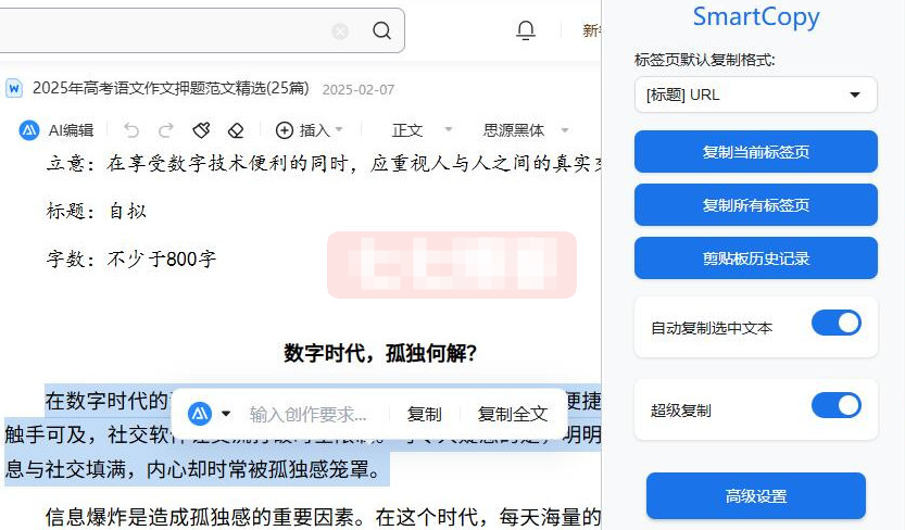图片[1]-SmartCopy 网页所有限制一键解除插件_V2.3 PC版-聚贤网赚库