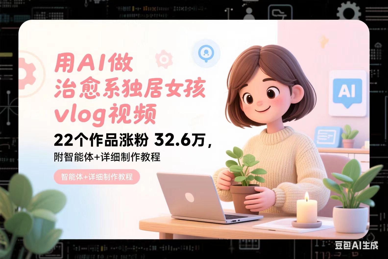 用AI做治愈系独居女孩vlog视频，22个作品涨粉32.6万，附智能体+详细制作教程-聚贤网赚库